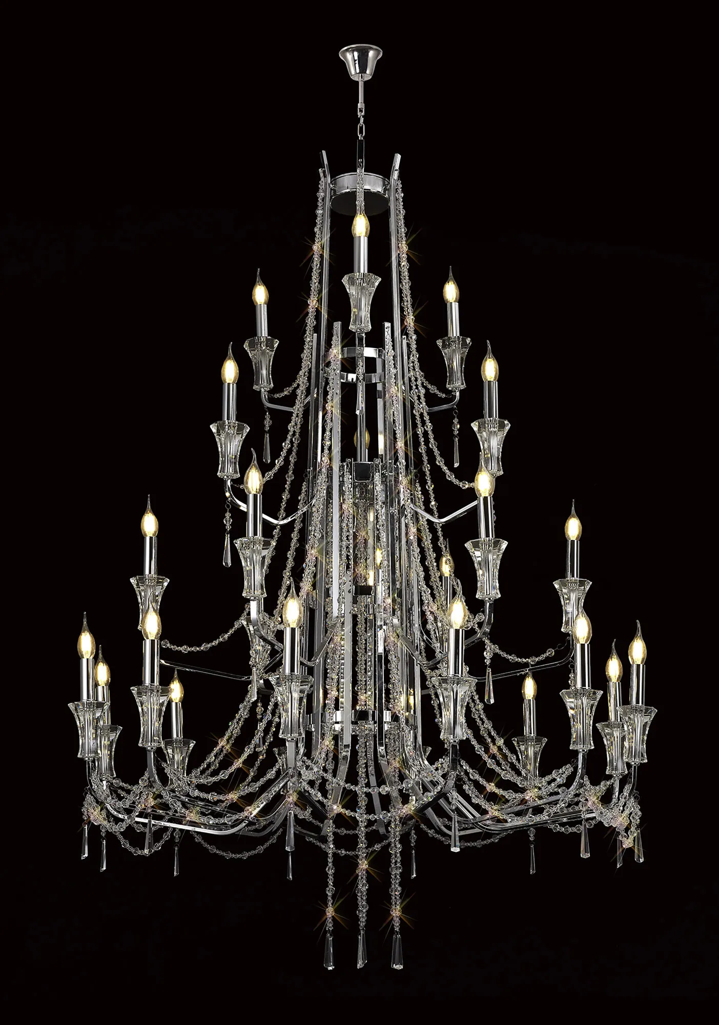 IL31760  Armand Pendant 12+6+3+3 Light (32.5kg) Polished Chrome